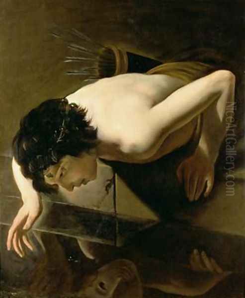 Narcissus Oil Painting by Jan Moreelse