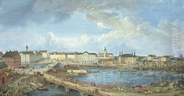 View of Stockholm from the Royal Palace 1801 Oil Painting by Elias Martin