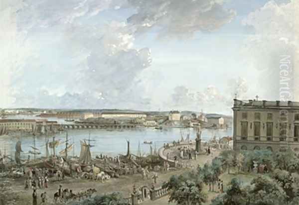 View of Stockholm from the Royal Palace Oil Painting by Elias Martin