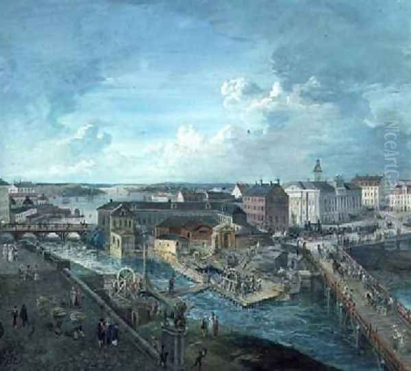 View of Stockholm from the Royal Palace 2 Oil Painting by Elias Martin