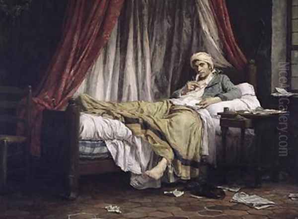 Jean Paul Marat 1743-93 1879 Oil Painting by Etienne Lucien Melingue