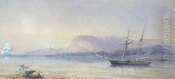 Ships at Anchor Oil Painting by Walter William May