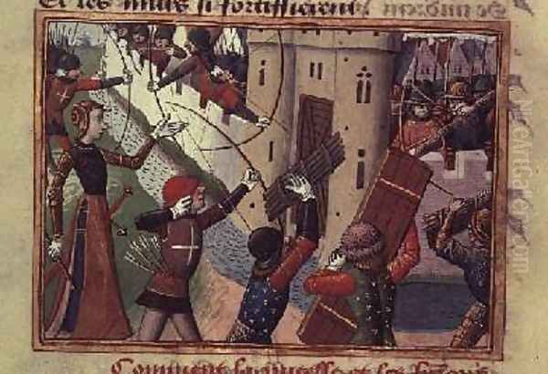 The Siege of Paris by Joan of Arc 1412-31 in 1429 Oil Painting by de Paris (known as Auvergne) Martial