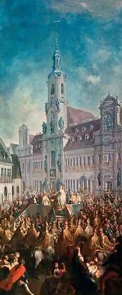 The Coronation of Empress Maria Theresa of Austria 1717-80 in Pressburg 1768 Oil Painting by Franz Messmer