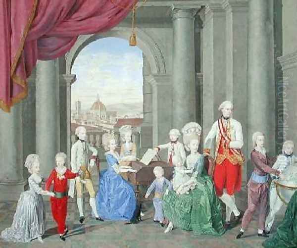 The Family of Leopold II 1747-92 Oil Painting by Johan Moll