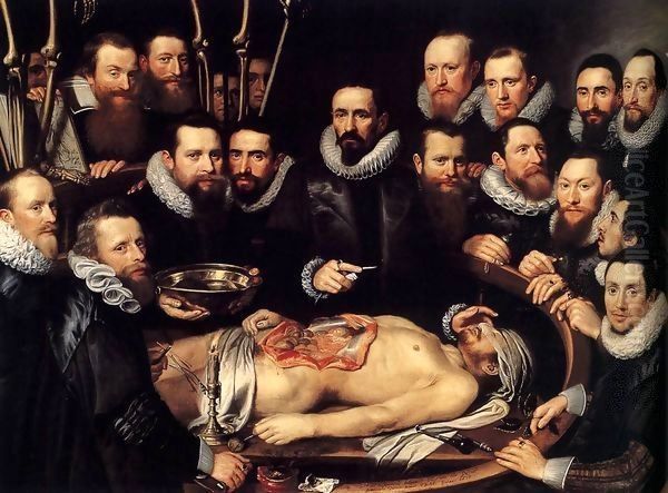 The Anatomy Lesson of Doctor Willem van der Meer in Delft Oil Painting by Pieter van Miereveld