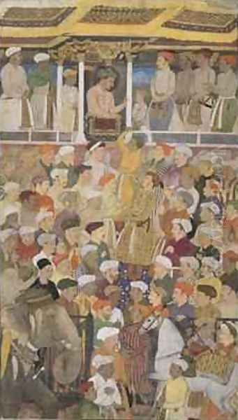 Darbar of Jahangir 1569-1627 from Northern India Oil Painting by Manohar