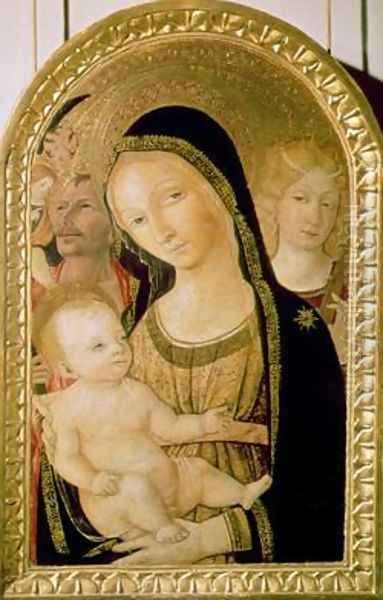 Madonna and Child with SS Catherine and Christopher 1470 Oil Painting by di Giovanni di Bartolo Matteo