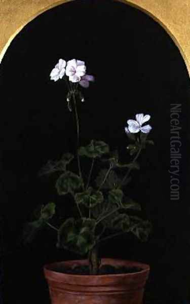 White Geranium Oil Painting by C.F. Moore