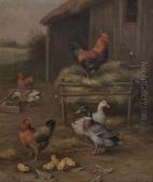 Chickens And Ducks by Edgar Hunt