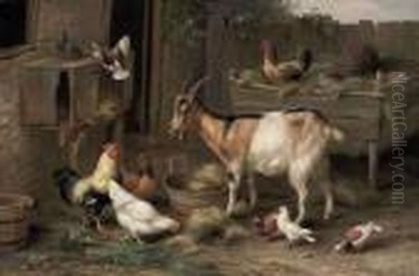 The Happy Farmyard Oil Painting by Edgar Hunt