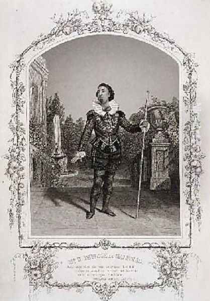 Mr W Davidge as Malvolio Act III Scene 4 of Twelfth Night from a daguerreotype by the Meade Brothers of New York Oil Painting by Charles R. and Henry W. Meade