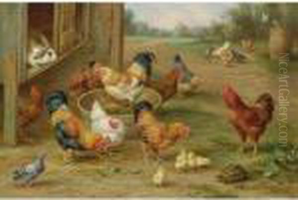 Farmyard Serenity Oil Painting by Edgar Hunt