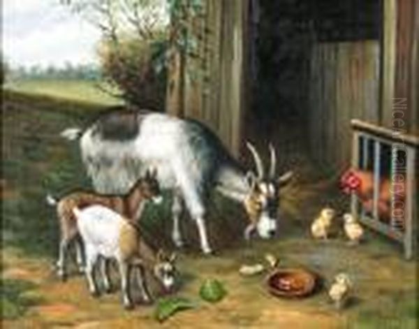 Farmyard Friends Oil Painting by Edgar Hunt