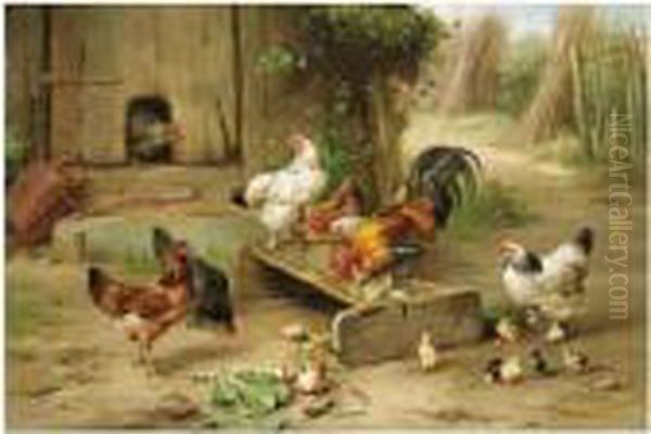 Farmyard Pets Oil Painting by Edgar Hunt