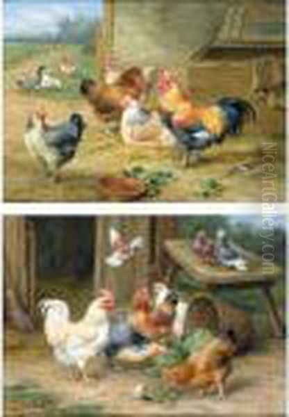 Fresh From The Garden; King Of The Roost Oil Painting by Edgar Hunt