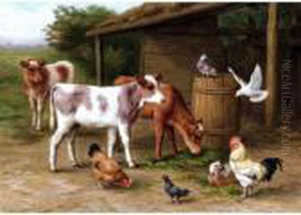 Farmyard Friends Oil Painting by Edgar Hunt