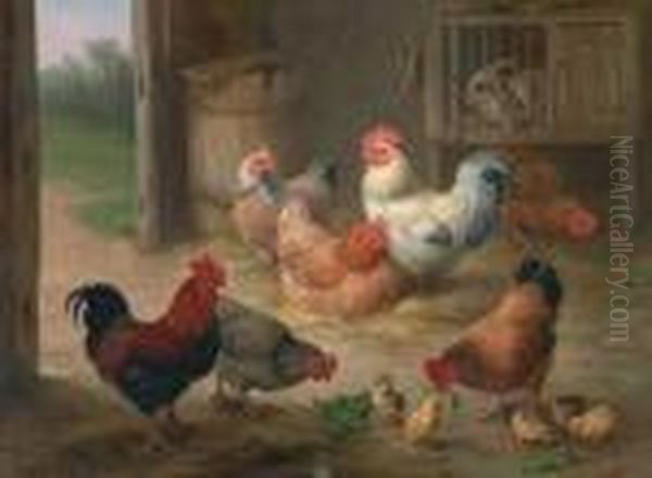 The Barnyard Oil Painting by Edgar Hunt