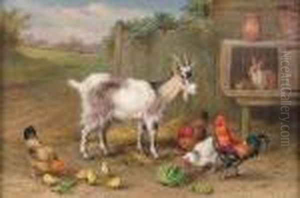 Farmyard Companions Oil Painting by Edgar Hunt