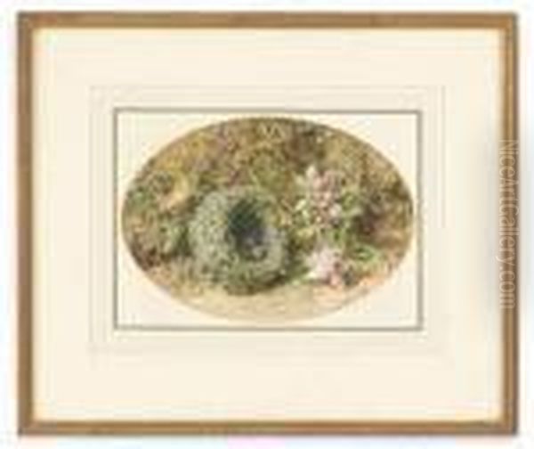 Apple Blossom And A Bird's Nest On A Mossy Bank Oil Painting by William Henry Hunt