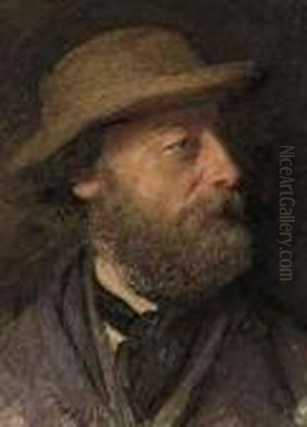 Portrait Of Robert P. Burcham Oil Painting by William Henry Hunt