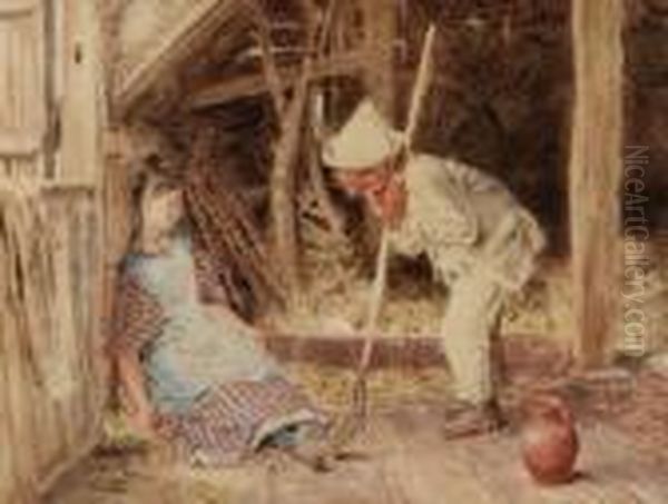 A Nap Inthe Barn Oil Painting by William Henry Hunt