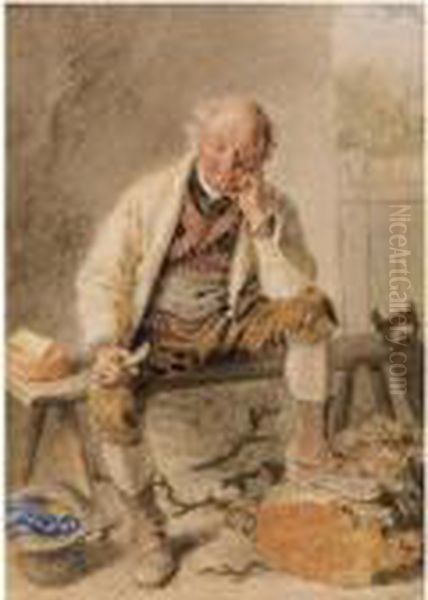 The Carpenter's Lunch Oil Painting by William Henry Hunt