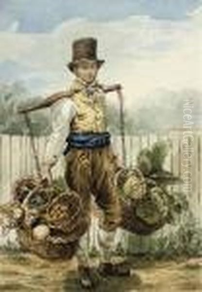 The Vegetable Seller Oil Painting by William Henry Hunt