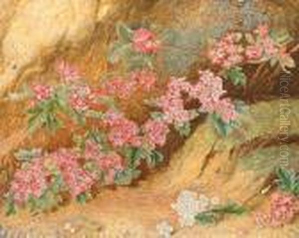 Flowers On A Mossy Bank Oil Painting by William Henry Hunt