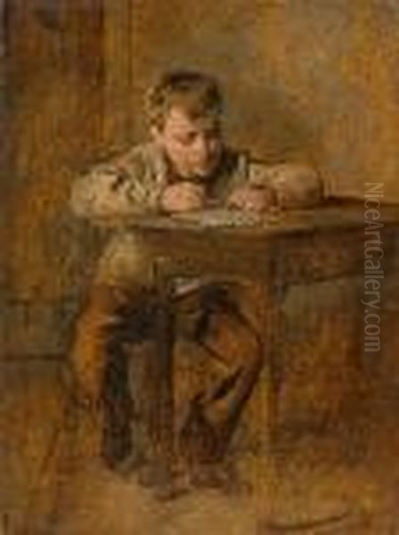 Hard At Work Oil Painting by William Henry Hunt