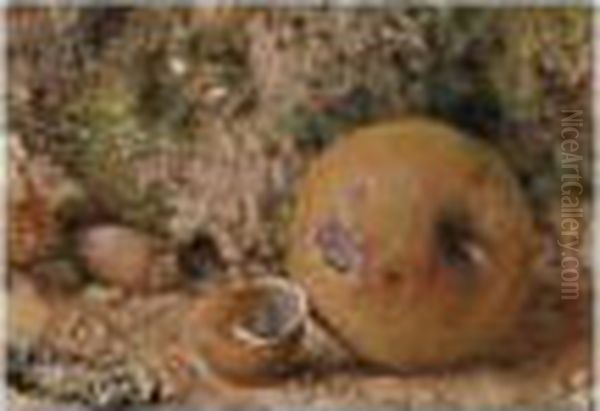 Still Life Of An Apple, A Shell And A Nut Oil Painting by William Henry Hunt