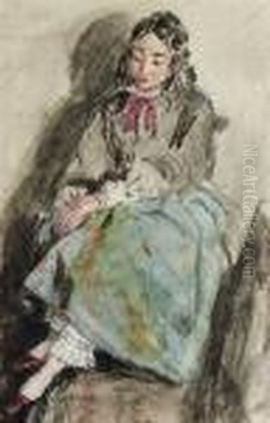 Girl Oil Painting by William Henry Hunt