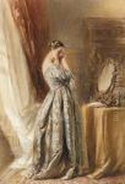 A Lady At Her Toilette Oil Painting by William Henry Hunt