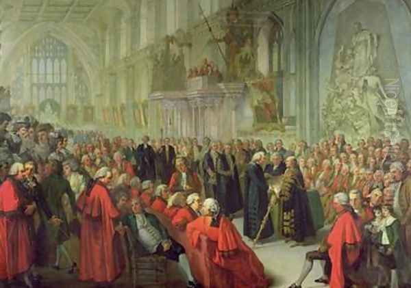 The Mayoralty Oath of Nathaniel Newnham November 8th 1782 Oil Painting by William Miller