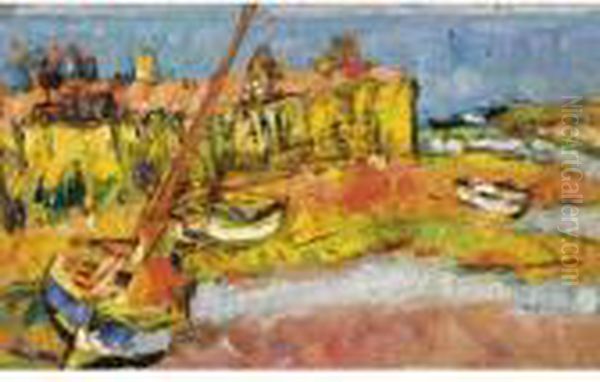 Low Tide, Largo, Fife Oil Painting by George Leslie Hunter