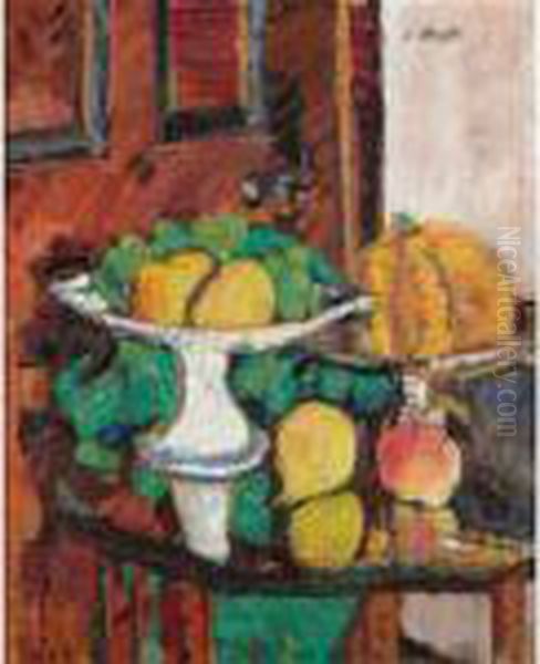 Still Life With Fruit Oil Painting by George Leslie Hunter