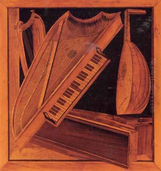 Musical instruments Oil Painting by Antonio and Paolo Mola