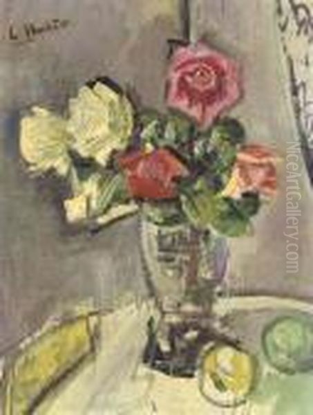 Roses Oil Painting by George Leslie Hunter