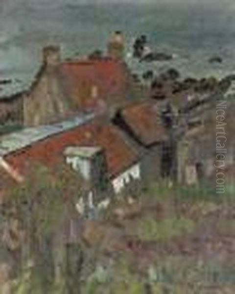 St Monance, Fife Oil Painting by George Leslie Hunter