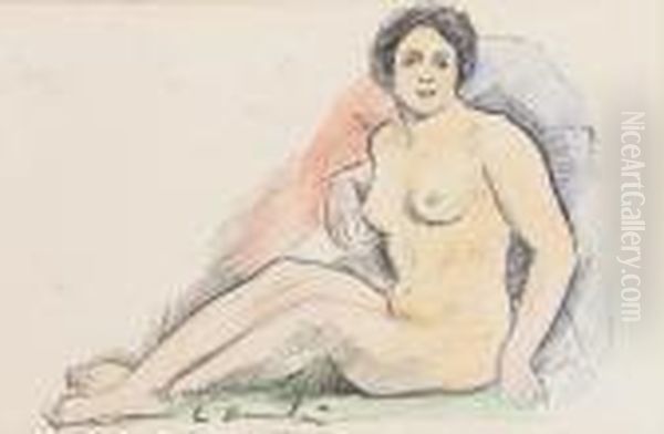 Female Nude Oil Painting by George Leslie Hunter