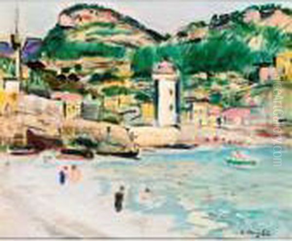 The Pool, Cassis Oil Painting by George Leslie Hunter