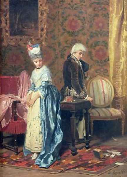 The Lovers Tiff 1872 Oil Painting by Paolo Mei