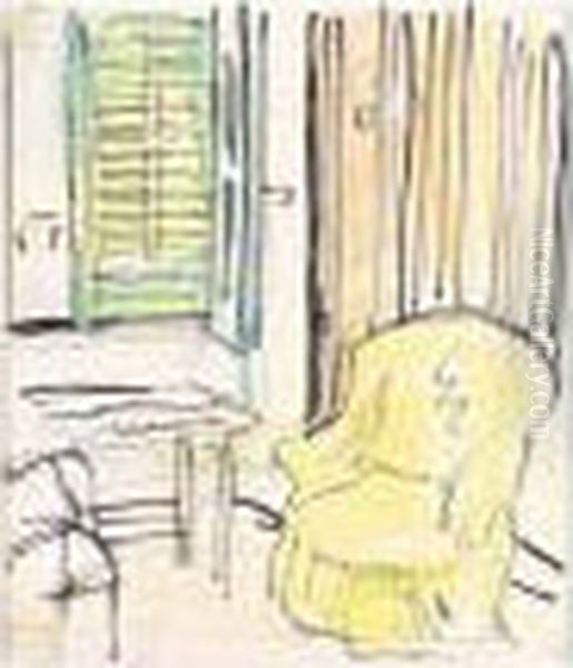 The Yellow Chair Oil Painting by George Leslie Hunter