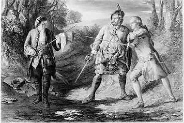 Rob Roy Parting Duellists Rashleigh and Francis Osbaldistone Oil Painting by McDonald, James Blake