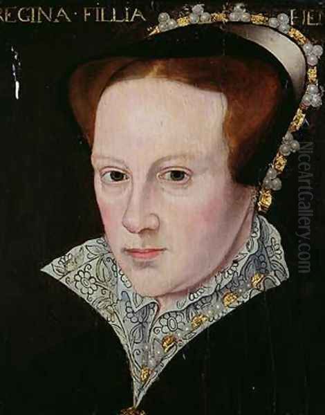 Portrait of Mary I 1516-58 Oil Painting by Antonio Moro