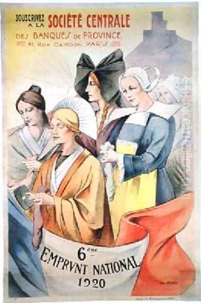 Poster advertising the Sixth National Loan 1920 Oil Painting by Abel Mignon