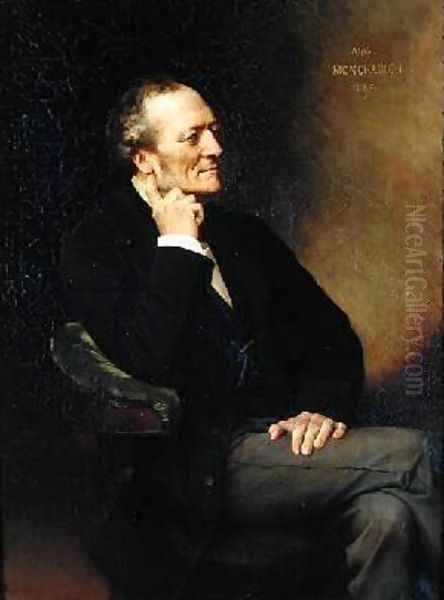 Louis Joseph Buffet 1818-98 Oil Painting by Xavier Alphonse Monchablon