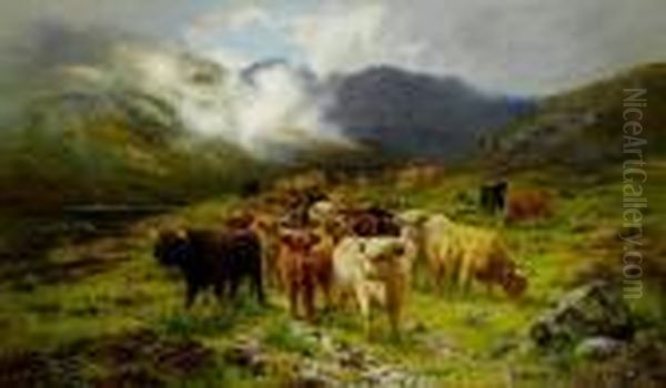 Highland Cattle, Isle Of Skye Oil Painting by Louis Bosworth Hurt