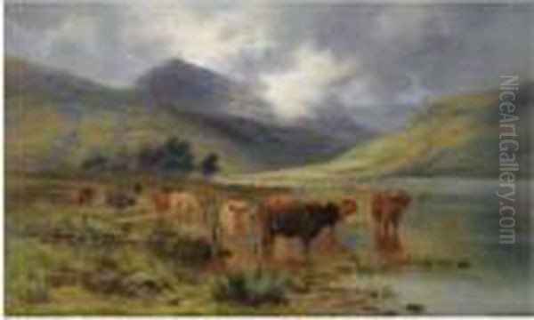 Highland Cattle Oil Painting by Louis Bosworth Hurt