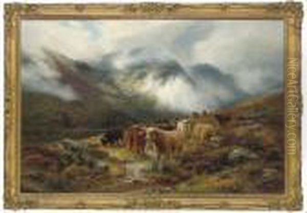 Over The Hills - Near Hill's Glen, Lochgoilhead Oil Painting by Louis Bosworth Hurt